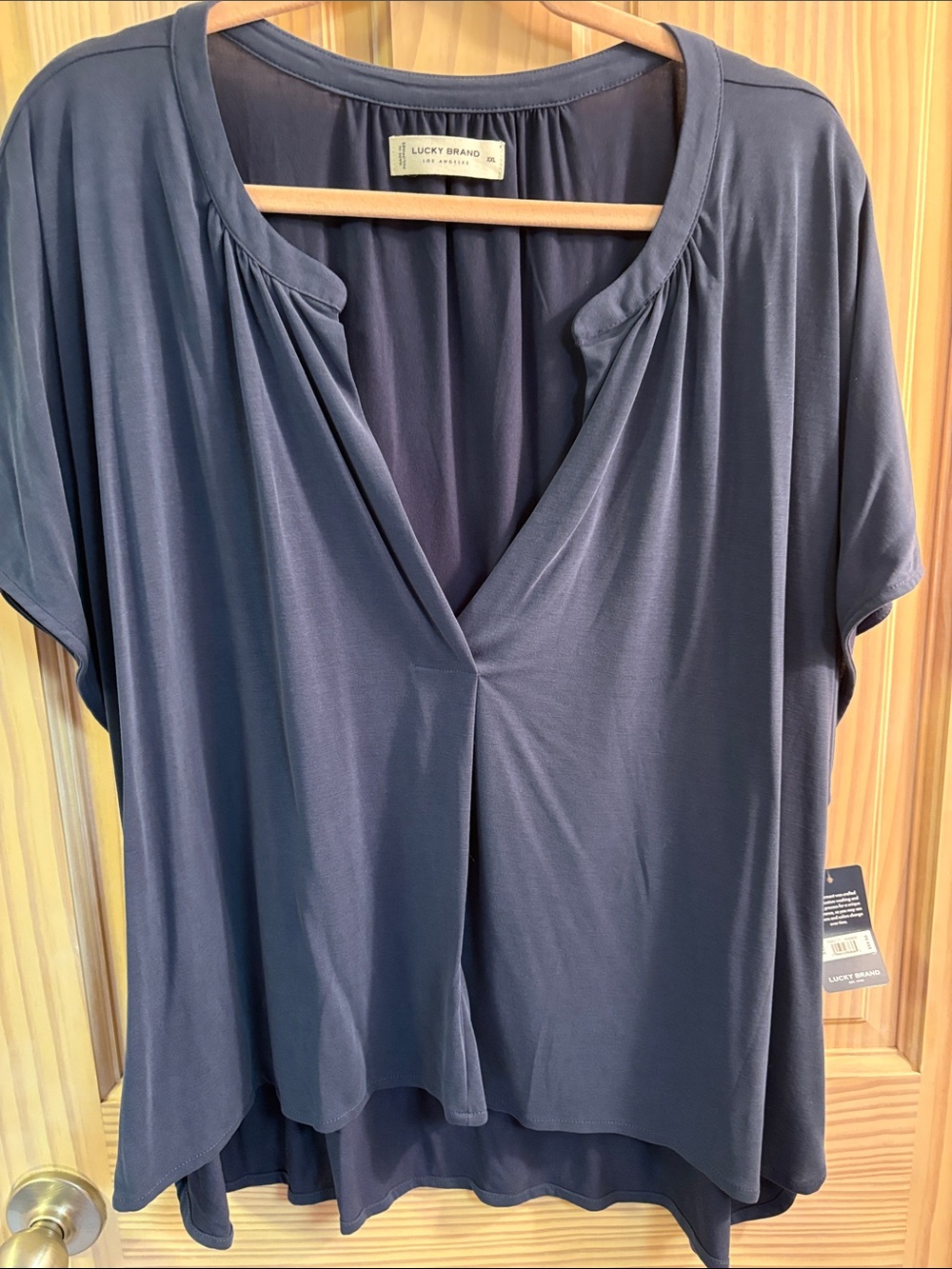 Lucky Brand Navy V-Neck Short Sleeve Tunic